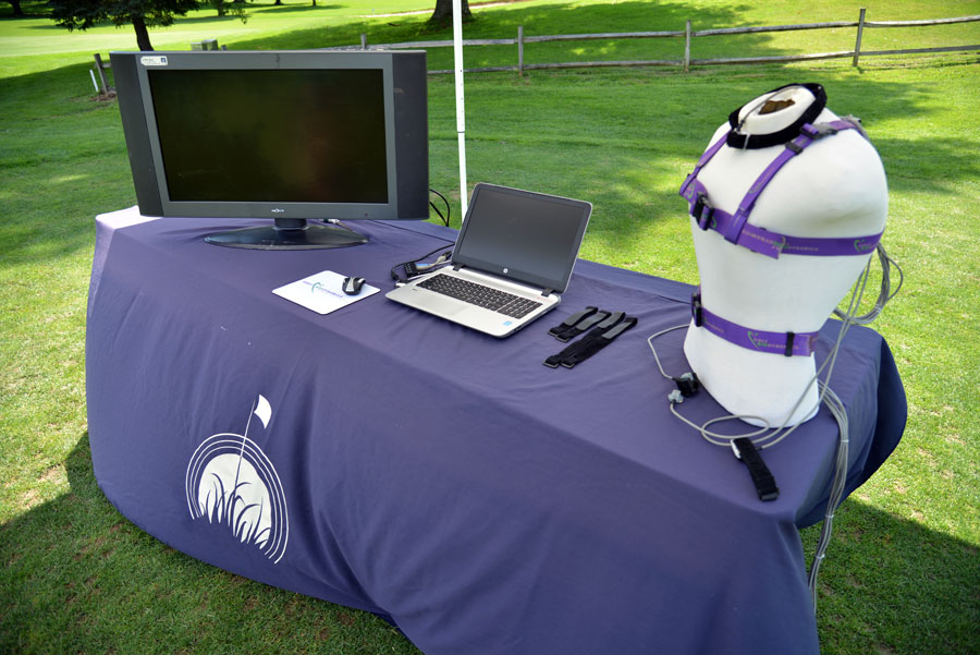 A table setup with electromagnetic system components